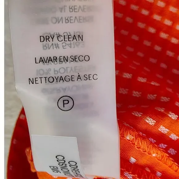 Calvin Klein Sheath Dress 10 Orange Polka Dot Sleeveless Preppy Modern Career - Picture 11 of 14